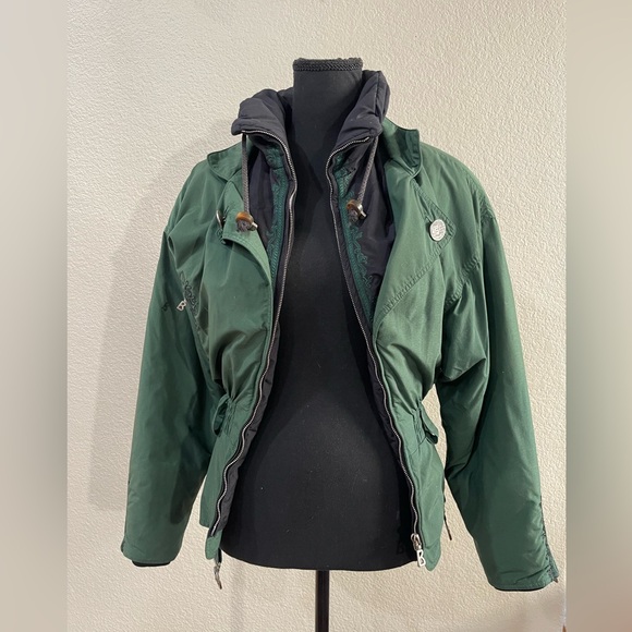 Bogner green ski jacket vintage belted - Picture 4 of 15